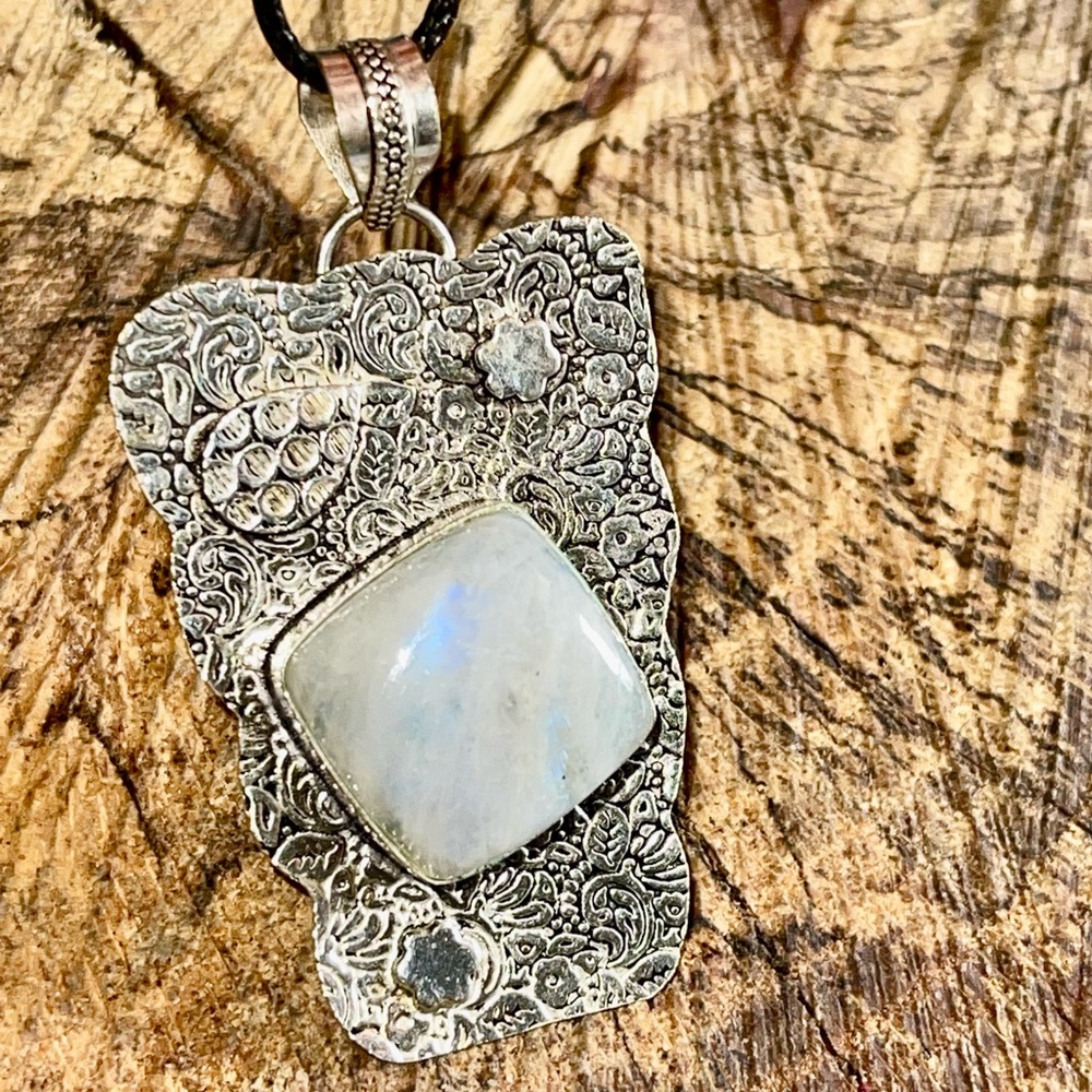 Rainbow Moonstone Pendant 2 1/2”